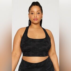 Fabletics Essential Medium Impact Sports Bra Top Camo New